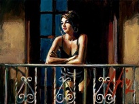 Fabian Perez Fabian Perez Study for Saba at the Balcony VI